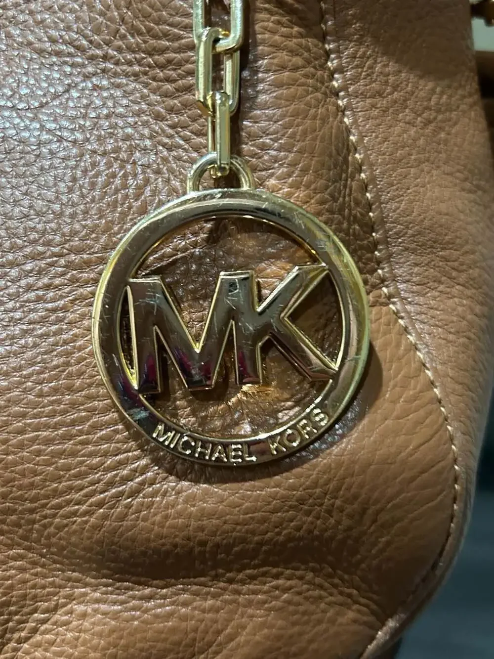 Michael Kors Pebble Leather Hobo Shoulder Bag with Gold-Tone Hardware